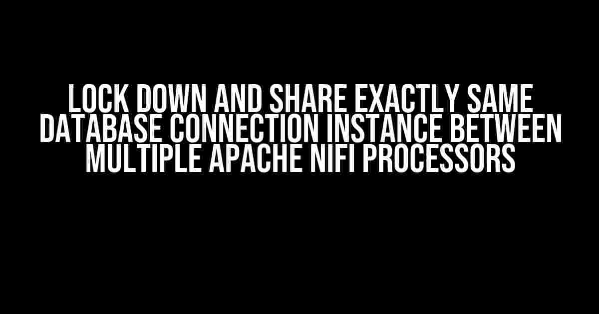 Lock down and share exactly same database connection instance between multiple Apache NiFi processors