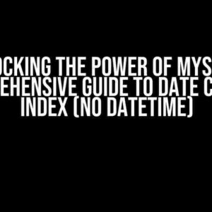 Unlocking the Power of MySQL: A Comprehensive Guide to Date Column Index (NO Datetime)